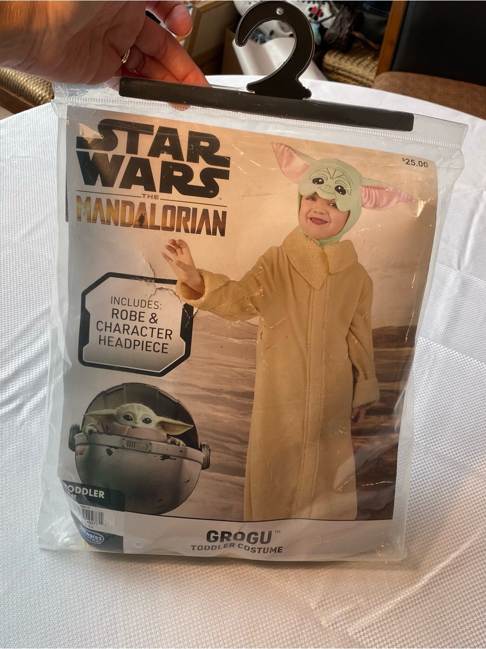 Disney Star Wars Grogu Toddler Costume - Tan Robe - Green Headpiece - Halloween - Picture 1 of 9